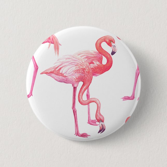 Flamingos 6 Cm Round Badge (Front)