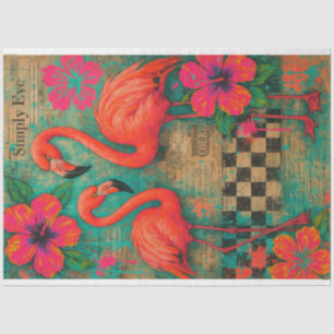 Flamingos and Hibiscus – Decoupage Paper   Tissue