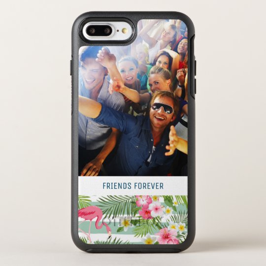 Flamingos And Stripes | Add Your Photo & Text OtterBox Symmetry iPhone 8 Plus/7 Plus Case