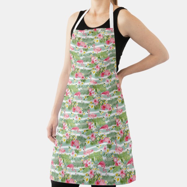 Flamingos And Stripes Apron (Insitu)