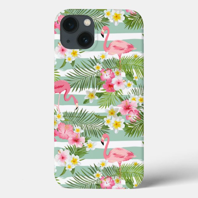 Flamingos And Stripes Case-Mate iPhone Case (Back)