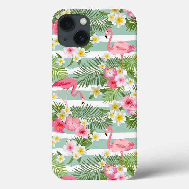 Flamingos And Stripes Case-Mate iPhone Case (Back)