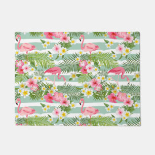 Flamingos And Stripes Doormat