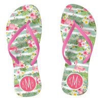 Flamingos And Stripes | Monogram
