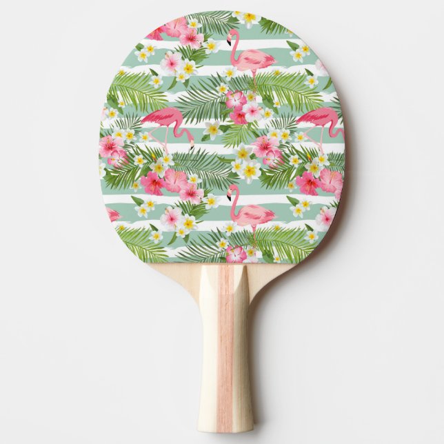 Flamingos And Stripes Ping Pong Paddle (Front)