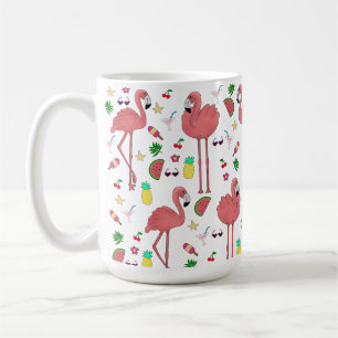 Flamingos and Summer Theme Coffee Mug