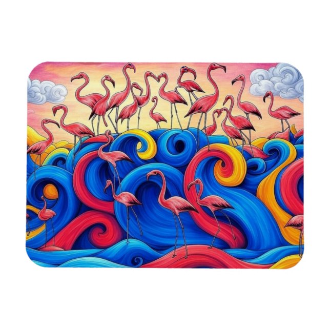 Flamingos at Sea, Magnet (Horizontal)