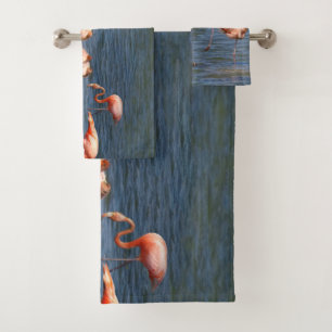 Flamingos Bath Towel Set