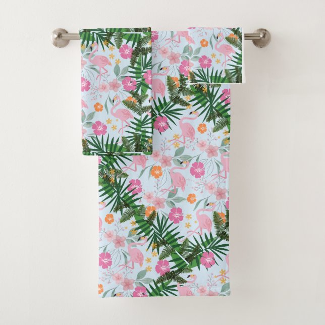 FLAMINGOS BATH TOWEL SET (Insitu)
