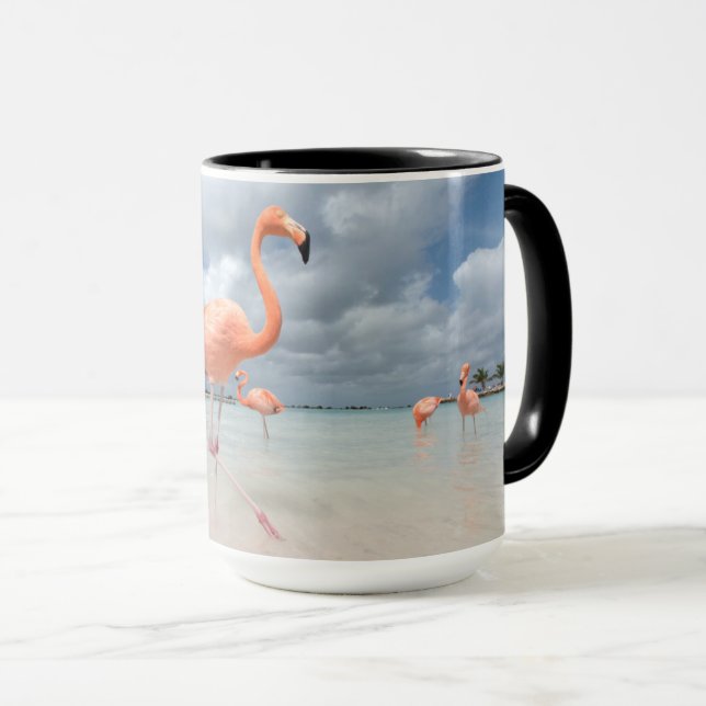 Flamingos Beach Aruba Mug (Front Right)