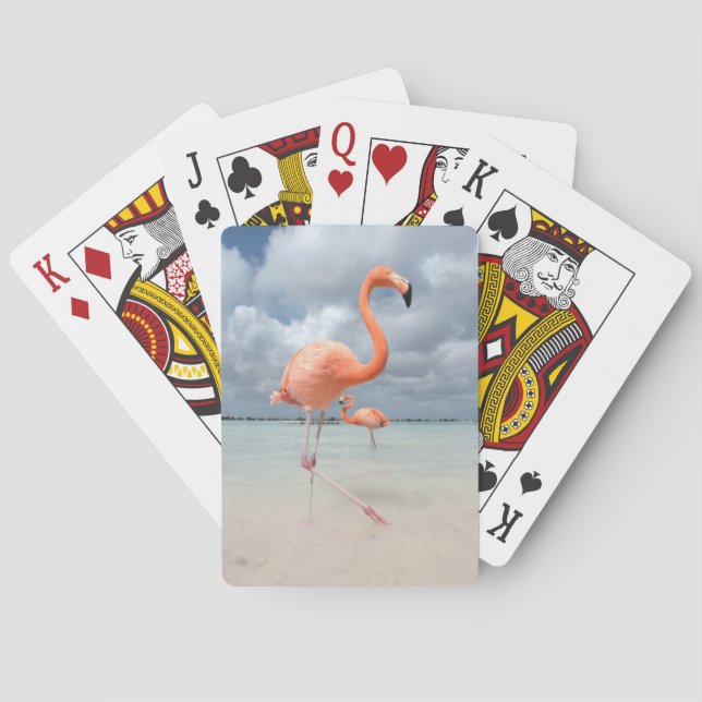 Flamingos Beach Aruba Playing Cards (Back)