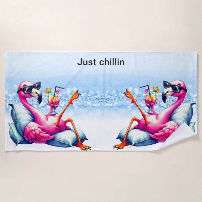 Flamingo's beach towel (Front)