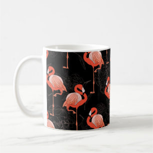Flamingos Birds: Vintage Textile Design Coffee Mug