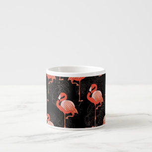 Flamingos Birds: Vintage Textile Design Espresso Cup