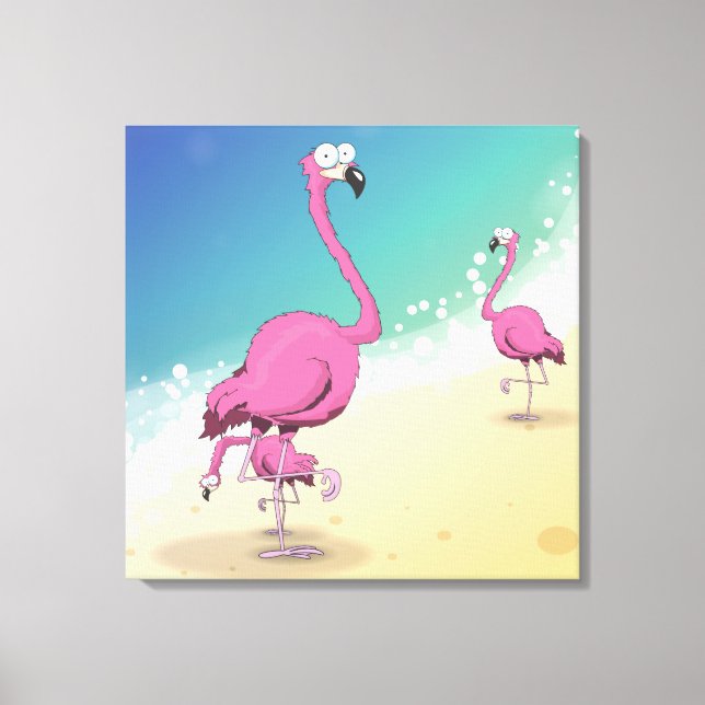flamingos canvas print (Front)