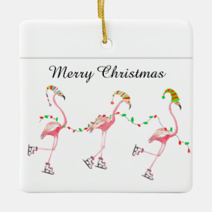 Flamingos Christmas ornament