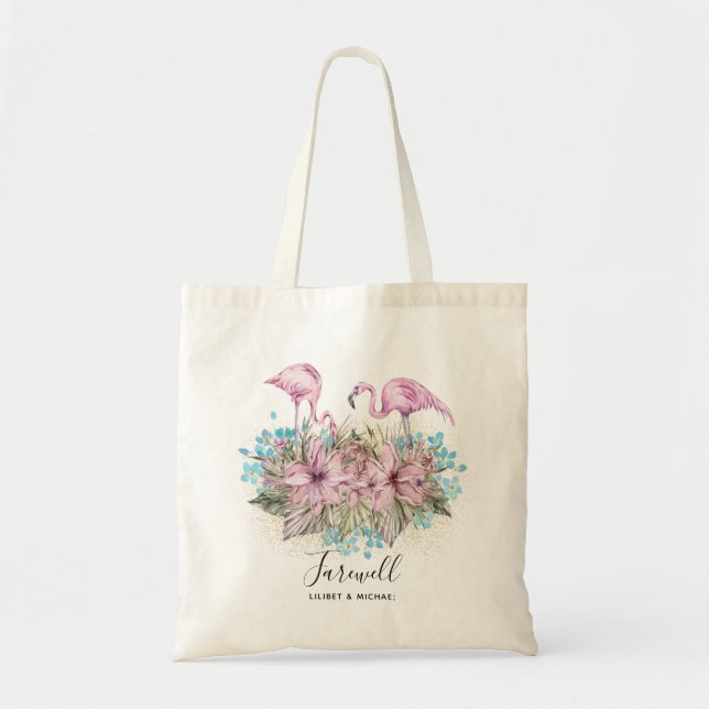 Flamingos Farewell Goodbye Bon Voyage Gift Friends Tote Bag (Front)