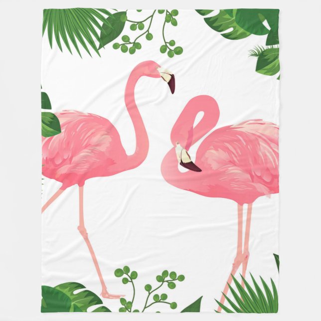 Flamingos Fleece Blanket (Front)