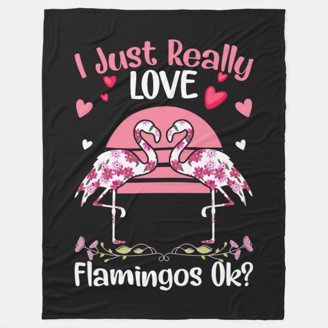 Flamingos Fleece Blanket (Front)
