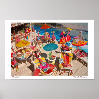 'Flamingos!' for Print/Poster (no border) Poster