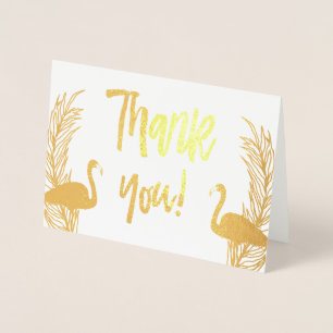 Flamingos Gold Foil Thank You Card