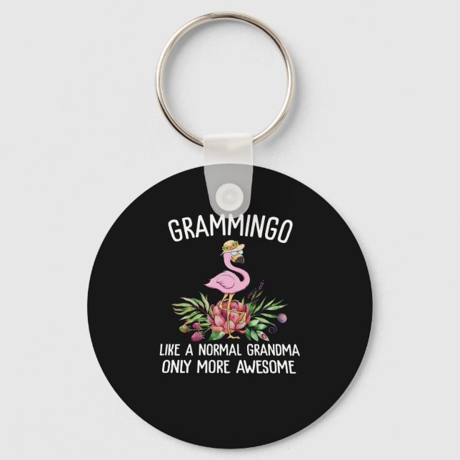 Flamingos | Grammingo Like A Normal Grandma Key Ring (Front)