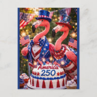 Flamingos Happy 250th Birthday America July 4th
