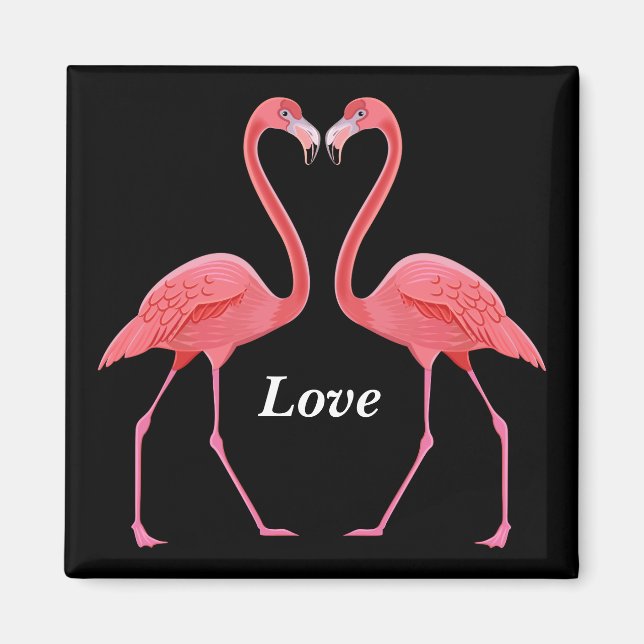 Flamingos Heart Shape  Magnet (Front)