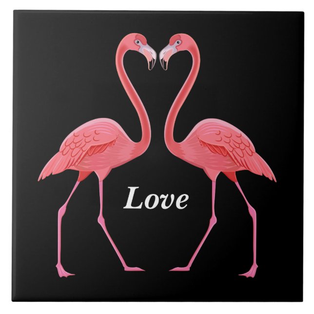 Flamingos Heart Shape Tile (Front)