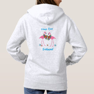 Flamingos Hoodie Personalised Bridesmaid Gift