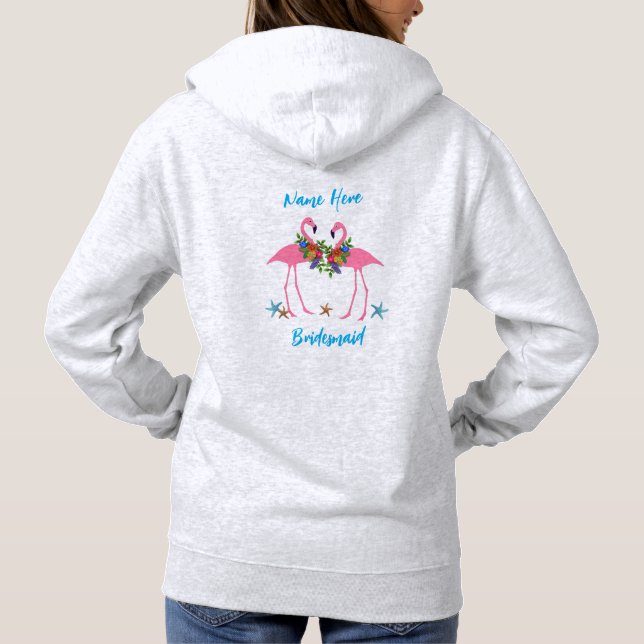 Flamingos Hoodie Personalised Bridesmaid Gift (Back)