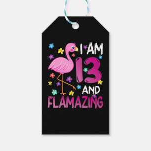 Flamingos I Am 13 Flamazing Amazing 13th Birthday Gift Tags