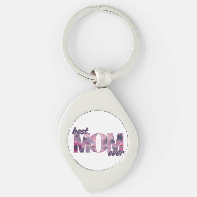 Flamingos in a dream world - best mom ever key ring (Front)