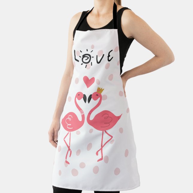 Flamingos In Love Apron (Insitu)