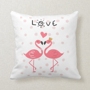 Flamingos In Love Cushion
