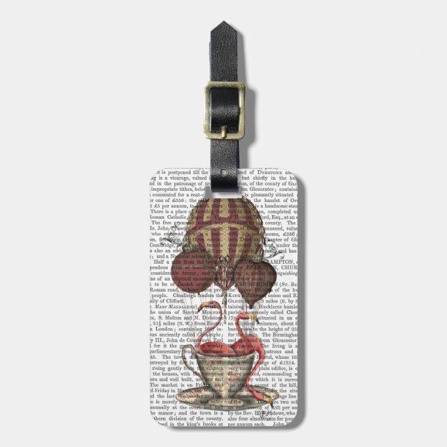 Flamingos in Teacup Luggage Tag (Front Vertical)