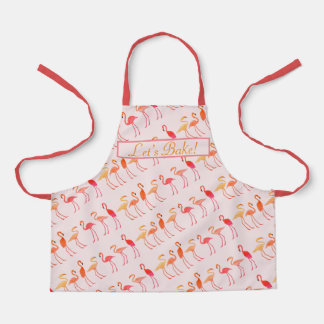 Flamingos Lets Bake Pink Kids Apron