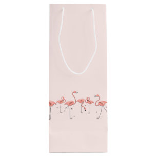Flamingos Line gift bag bottle