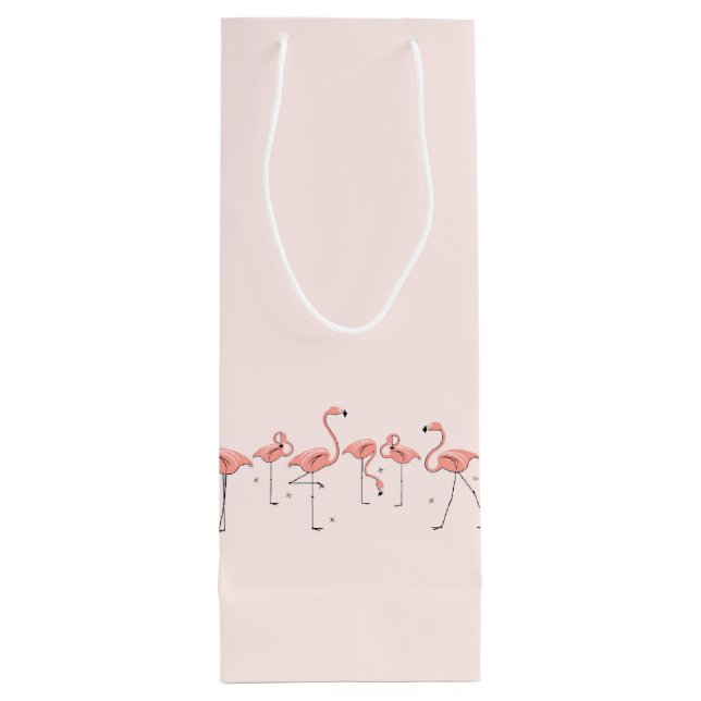 Flamingos Line gift bag bottle (Back)
