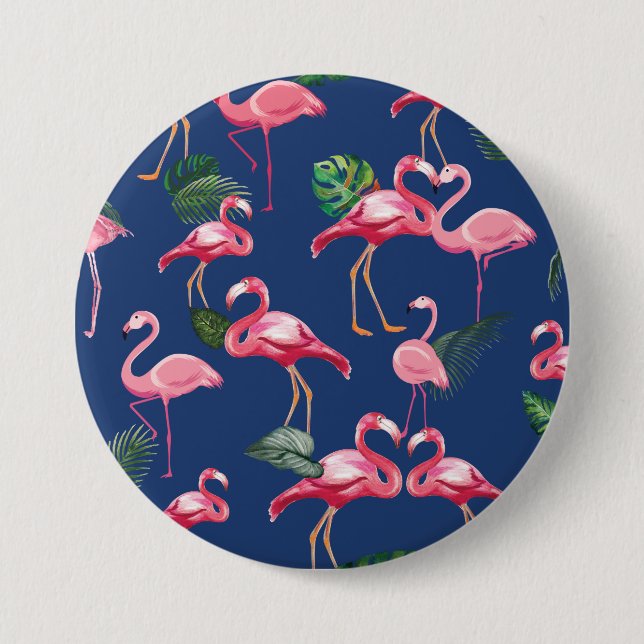 Flamingos Love Pattern 2 7.5 Cm Round Badge (Front)