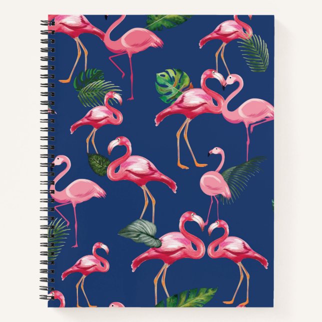 Flamingos Love Pattern 2 Notebook (Front)
