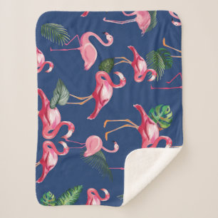 Flamingos Love Pattern 2 Sherpa Blanket