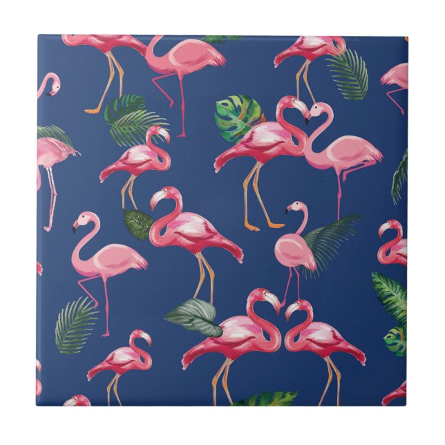 Flamingos Love Pattern 2 Tile (Front)
