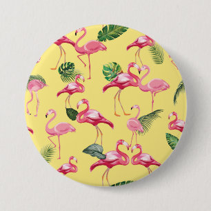 Flamingos Love Pattern 3 7.5 Cm Round Badge