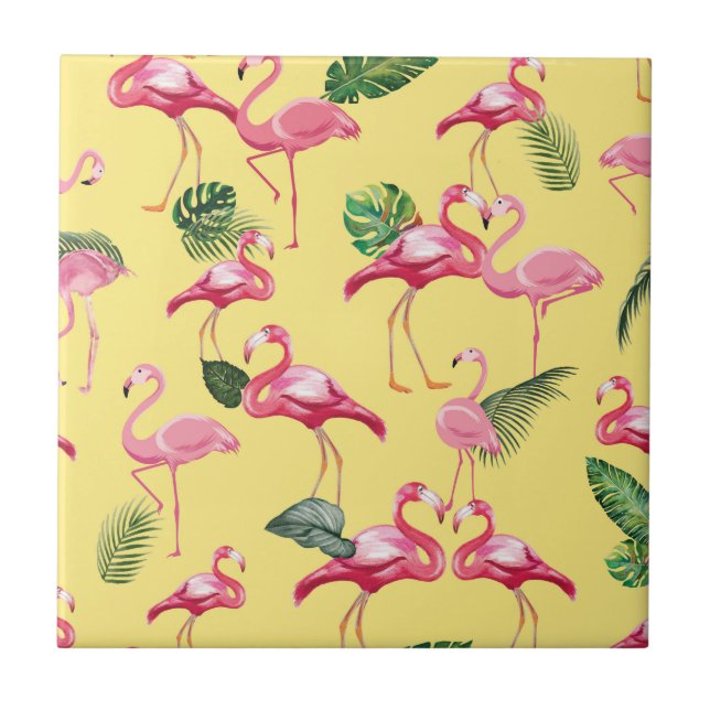 Flamingos Love Pattern 3 Tile (Front)