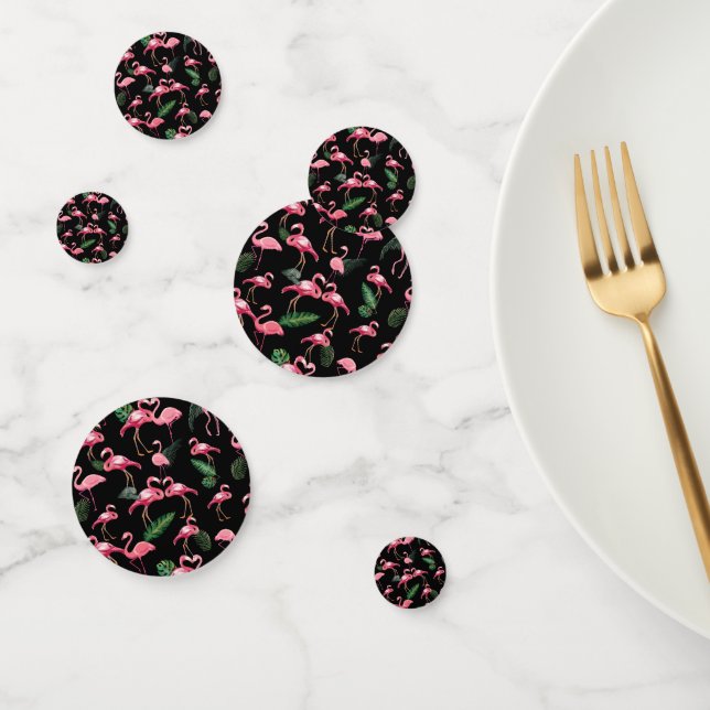 Flamingos Love Pattern 4 Confetti (Group)