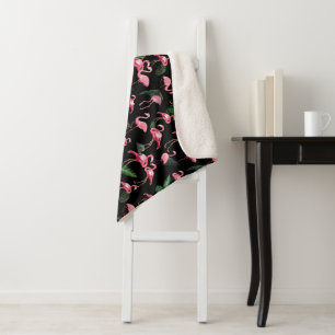 Flamingos Love Pattern 4 Sherpa Blanket