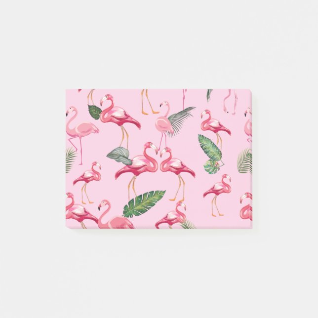 Flamingos Love Pattern 5 Post-it Notes (Front)