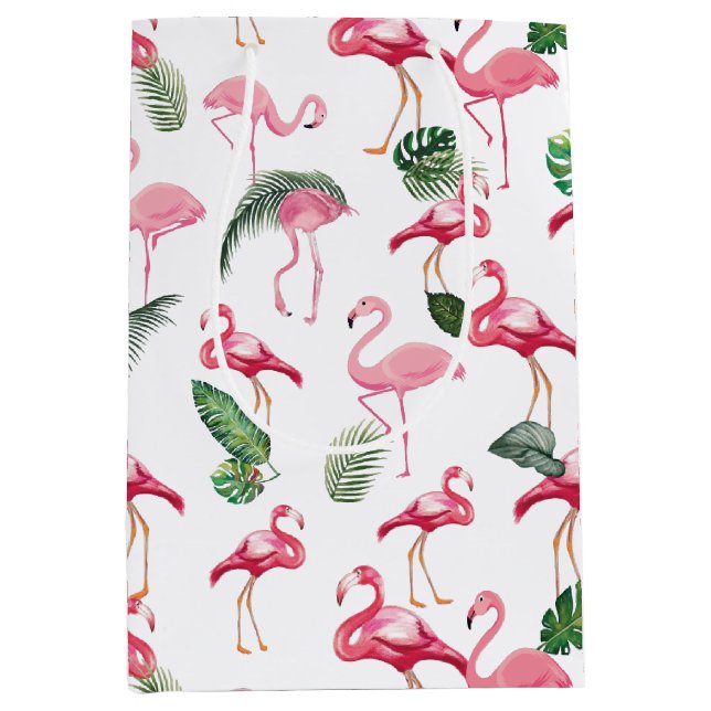 Flamingos Love Pattern Medium Gift Bag (Front)