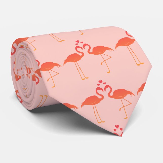 Flamingos: Lovebirds! Tie (Rolled)